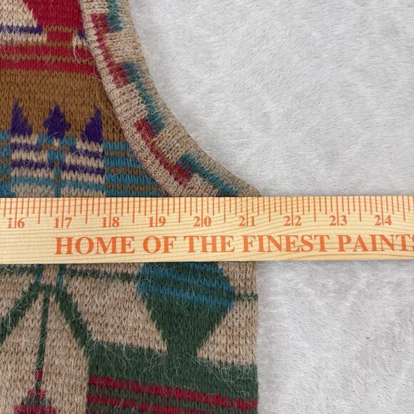 Vtg Knit Sweater Vest Women M Multicolor Nordic Southwest Aztec Cabin Cozy Ranch - Picture 6 of 9